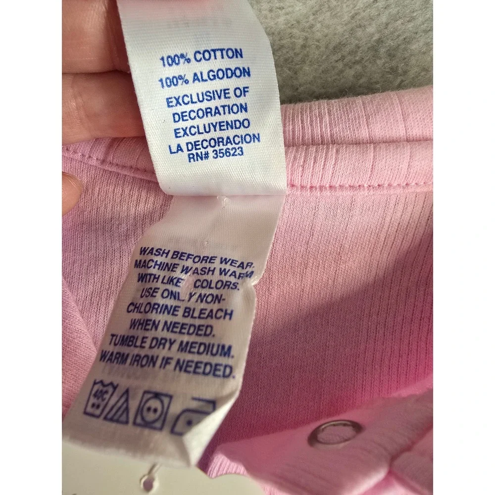 Vintage Y2K Carters Baby Girl Pink Bunny Footie Sleeper Play NWT‎ 0-3m Deadstock